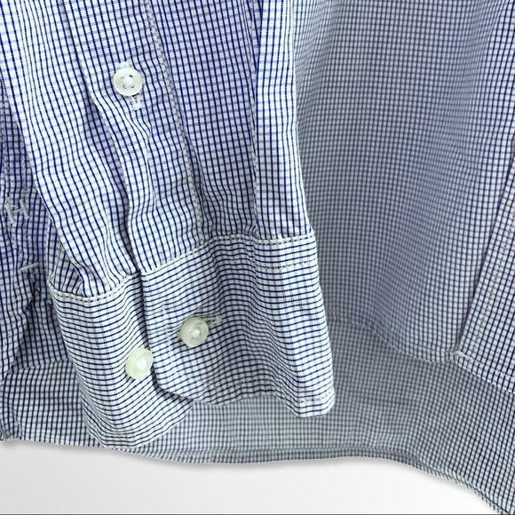 TOMMY HILFIGER • Men’s Custom Fit Blue, White Long Sleeve Checkered 80s 2PLY - Picture 11 of 13